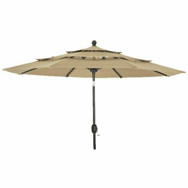 Worldwide Sourcing 3-Tier Tan Alum Umbrella 725C